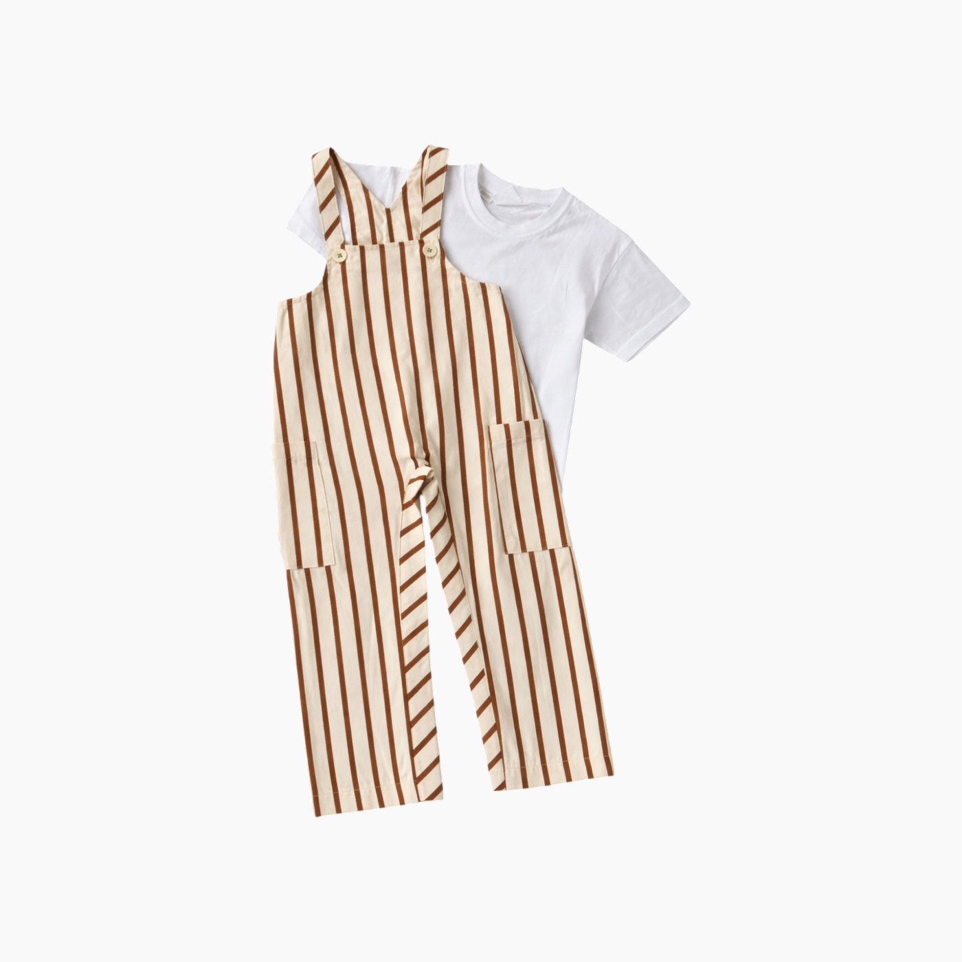 ZARA Striped Overall and White t-shirt ZARA Striped Overall and White t-shirt