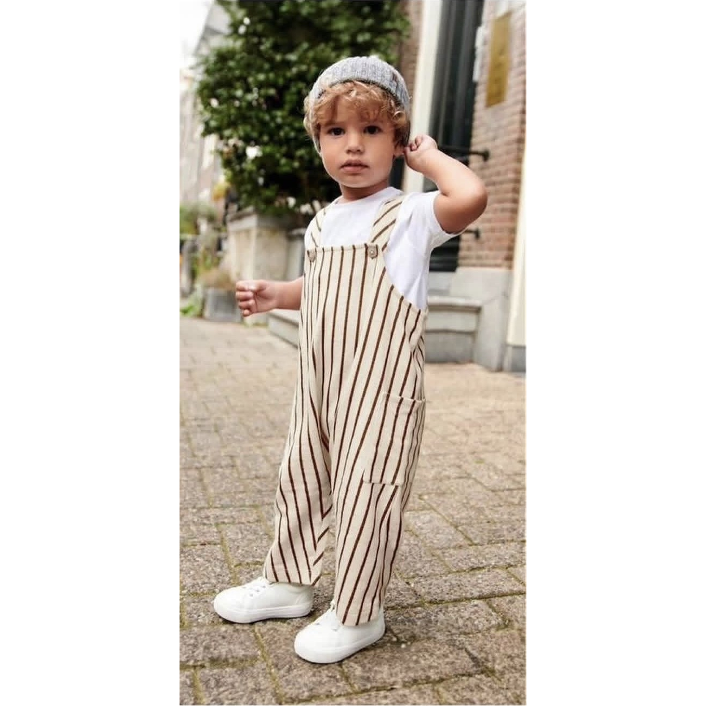 ZARA Striped Overall and White t-shirt ZARA Striped Overall and White t-shirt
