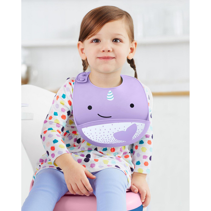 Skip Hop Zoo Fold &amp; Go Silicone Bib - HUNA