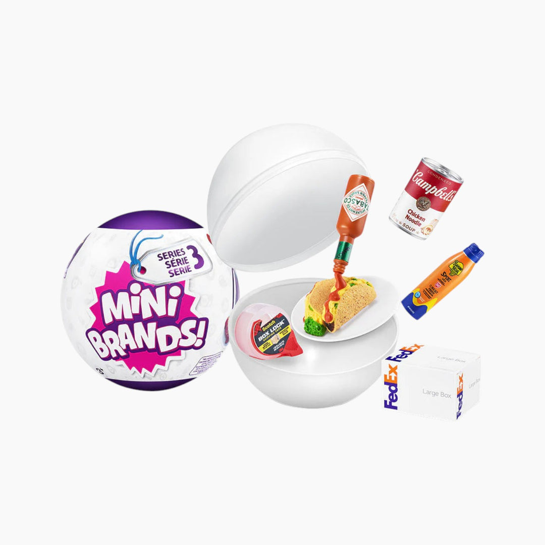 5 Surprise Mini Brands Global Series 3 gravity display PDQ assortment
