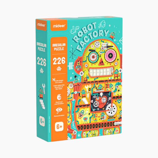 ألغاز Mideer Irregular Puzzle Robot Factory (عبوة صغيرة) 226 قطعة، مناسبة للأعمار من 5 سنوات فما فوق