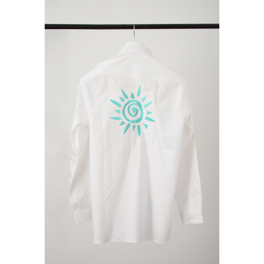 StitcheZ Aqua Spirit White Shirt