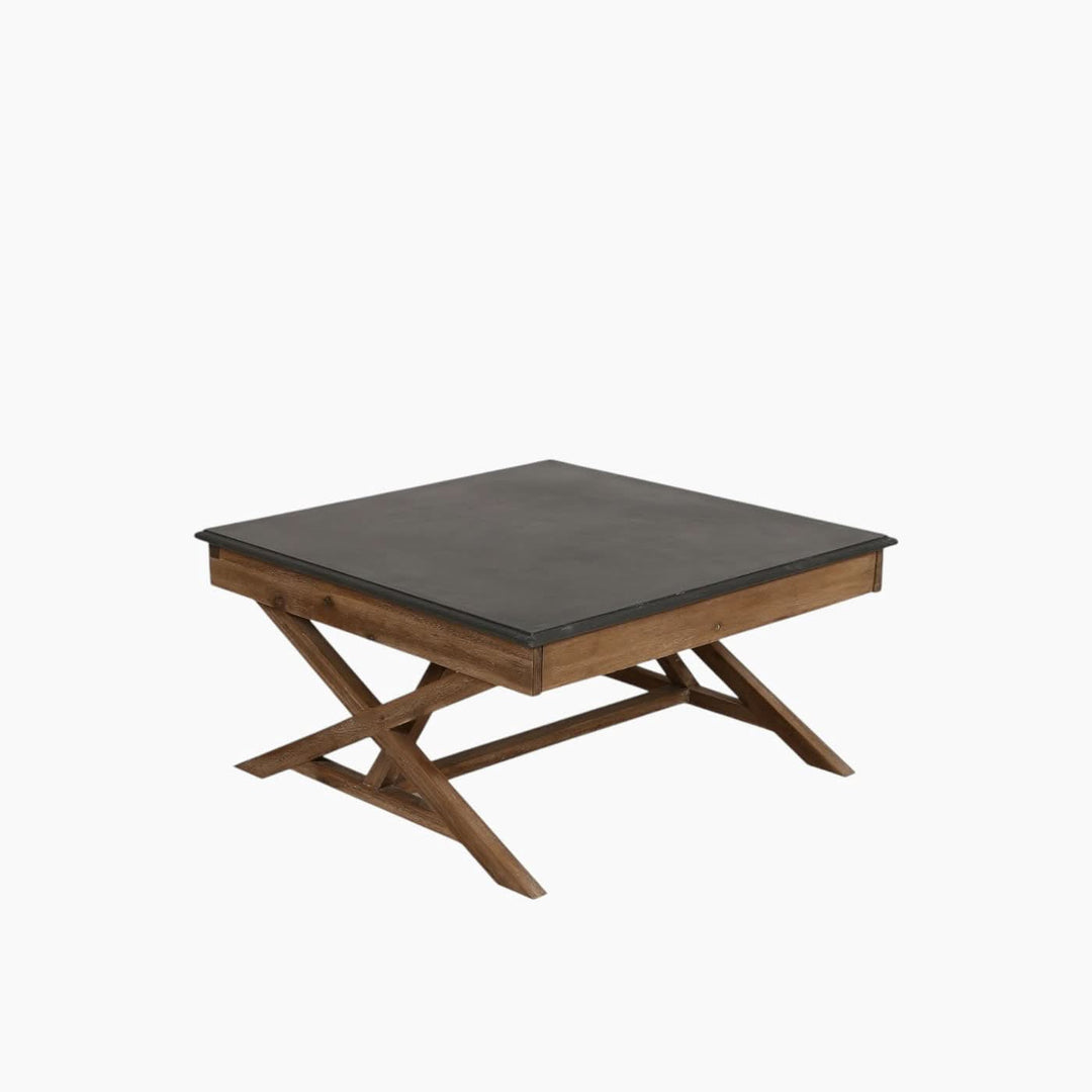 Splendido Home Furniture Crossbars &amp; Concrete Top Coffee Table