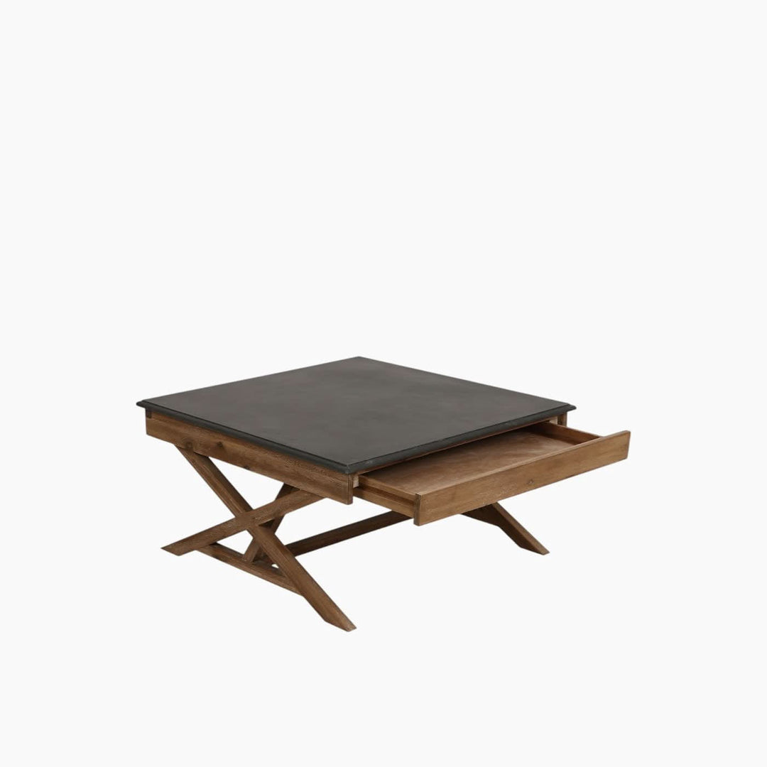 Splendido Home Furniture Crossbars &amp; Concrete Top Coffee Table