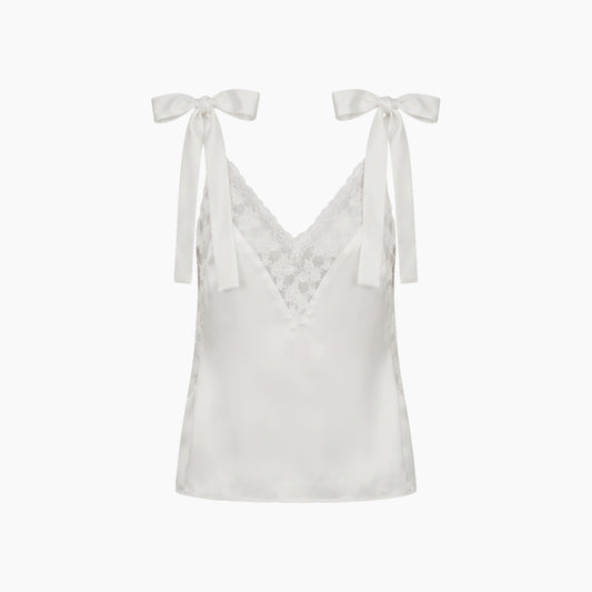 Bardot Aubrey Tie Strap Cami In Orchid White