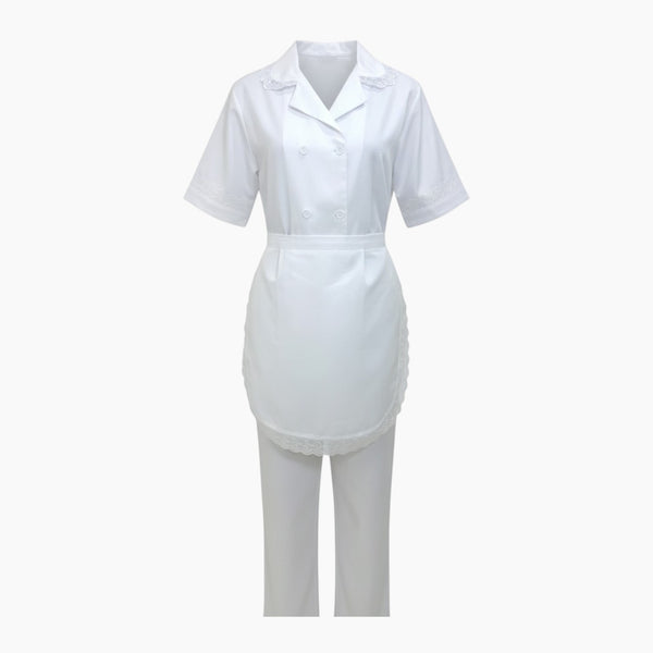 Classic White Uniform Set with Apron