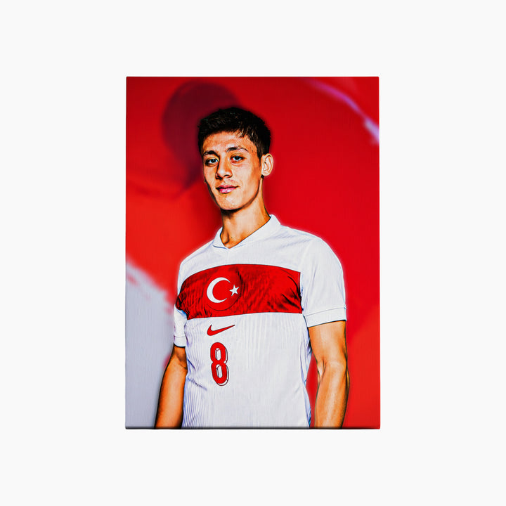 Arda Guler A4 printed canvas art, 20x30 cm, World Cup football theme