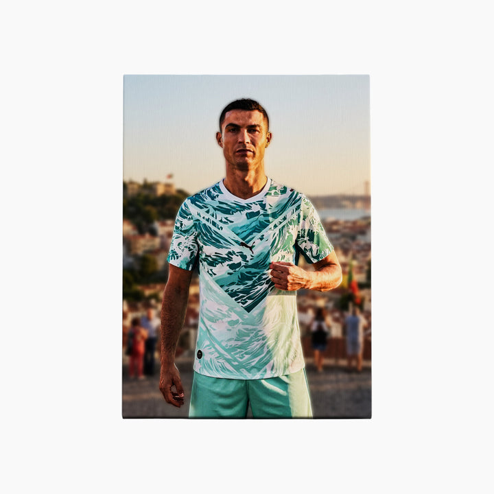 Sections Cr7 A4 printed canvas with World Cup football art