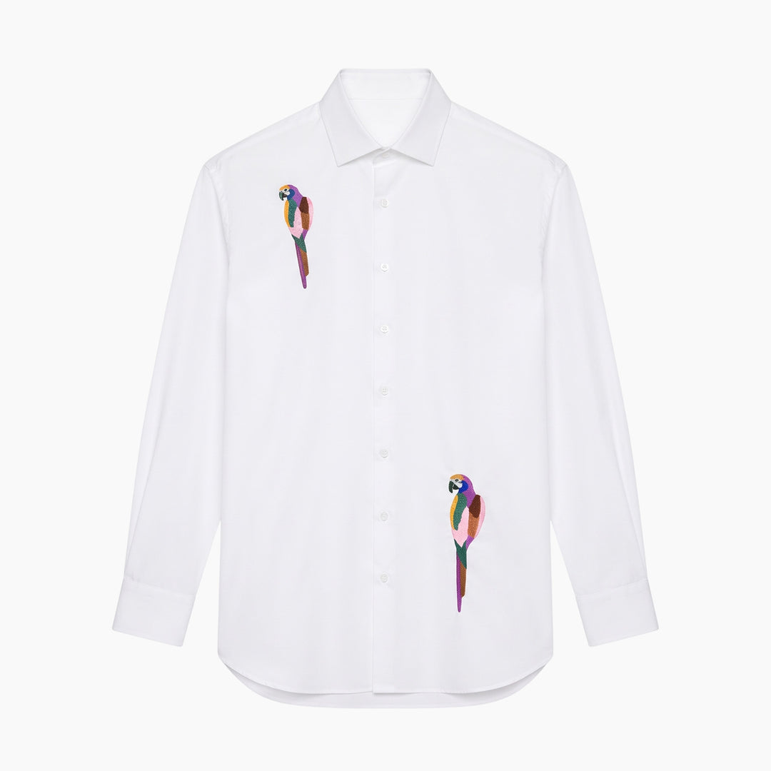 StitcheZ Birds of Paradise White Shirt