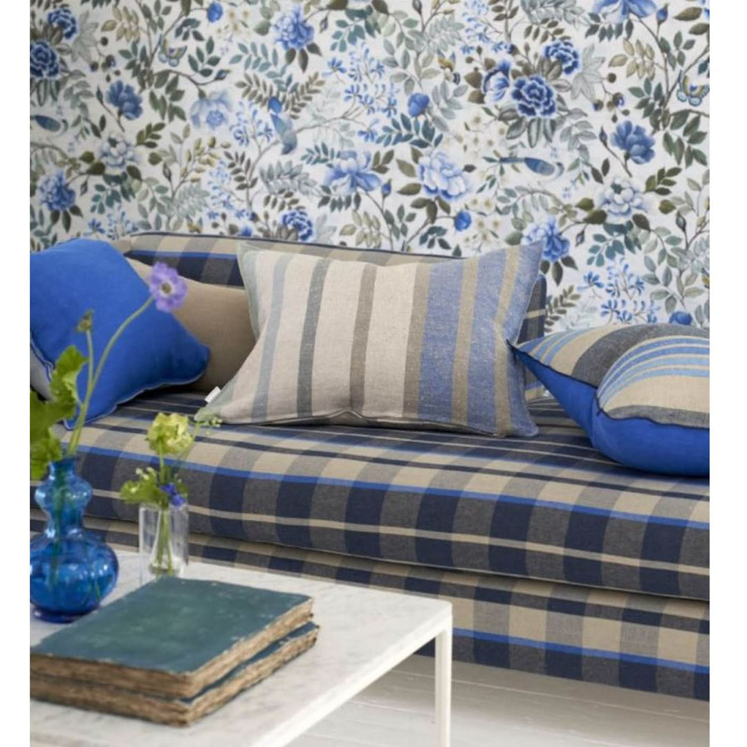 Designers Guild Brera Corso Aqua Linen Cushion - HUNA