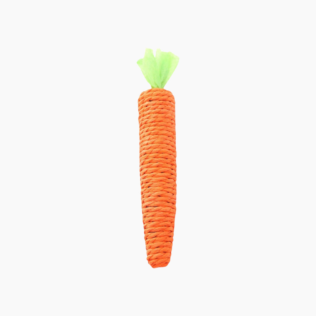 Village Care paper rope carrot cat toy with bell