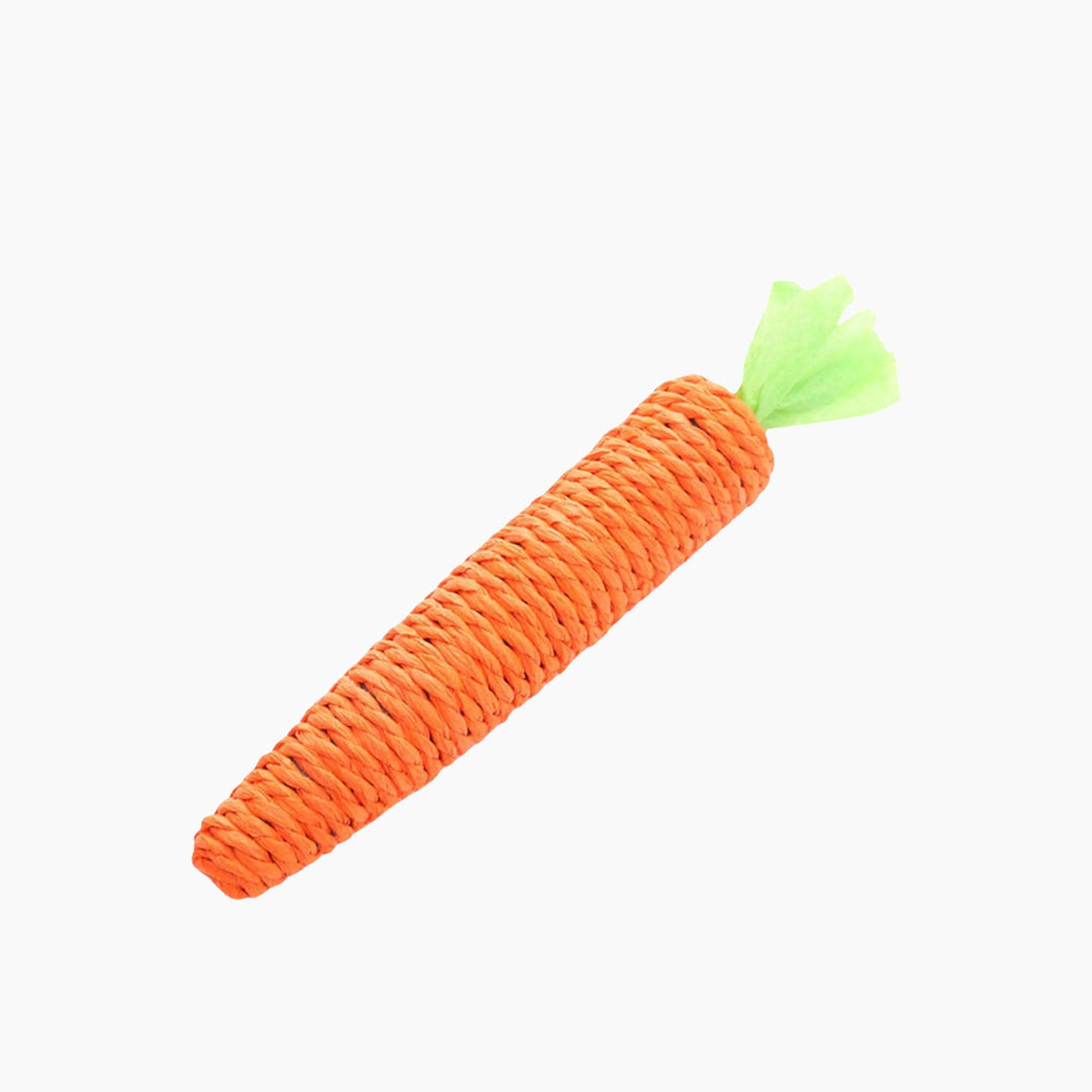 Village Care paper rope carrot cat toy with rolling bell