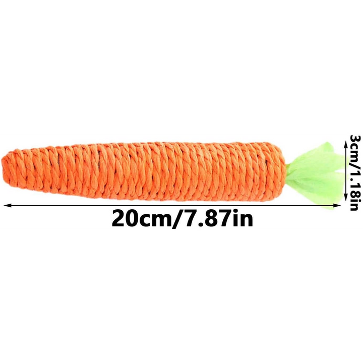 Village Care paper rope carrot cat toy with bell