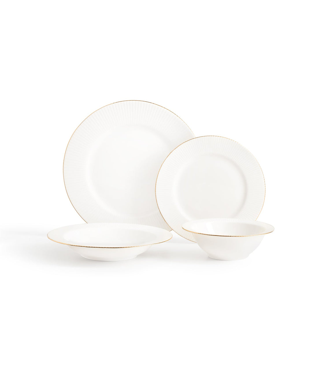 Grace 24 Piece Dinner Set Gold/platinum - Madame Coco JO