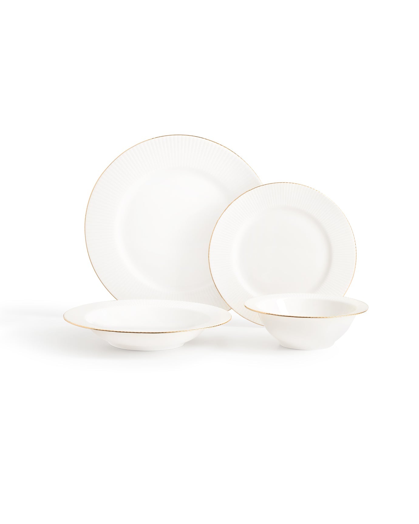 Grace 24 Piece Dinner Set Gold/platinum - Madame Coco JO