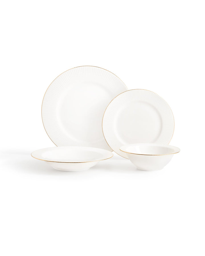 Grace 24 Piece Dinner Set Gold/platinum - Madame Coco JO