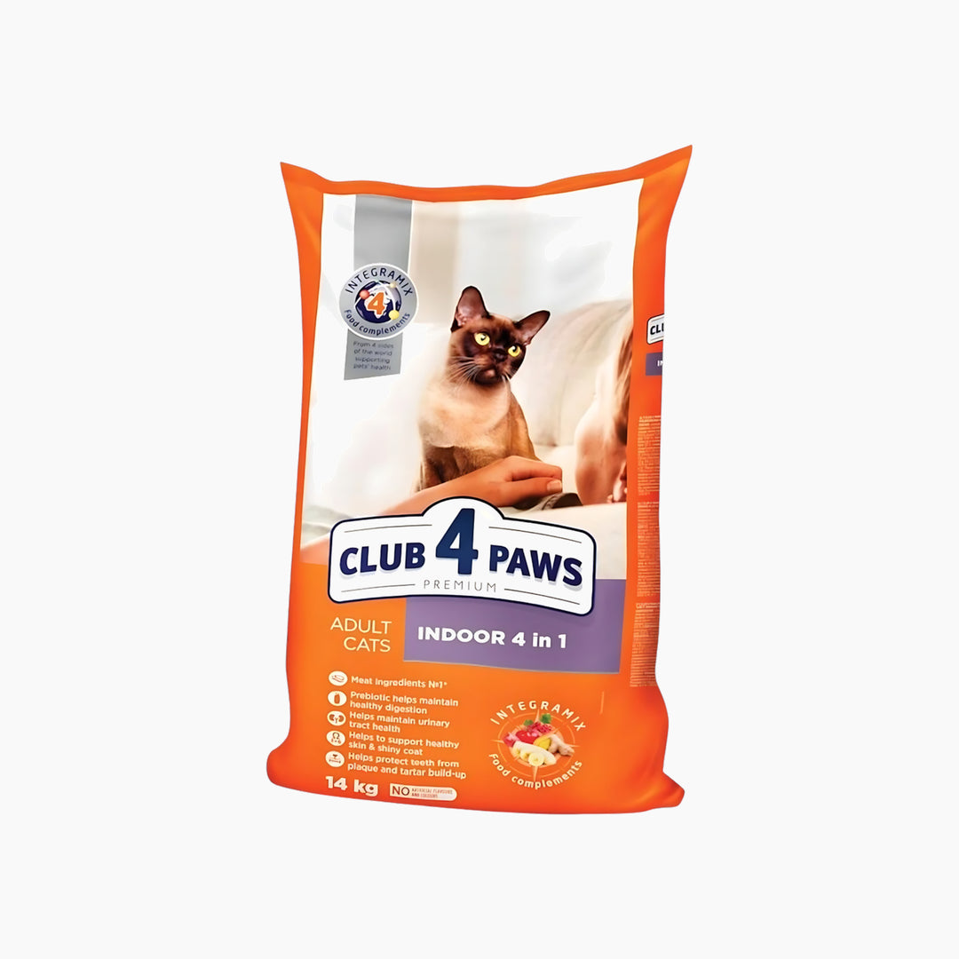 Club4Paws Cl in Door 4 in 1 Dry Food Adult Cat 14kg