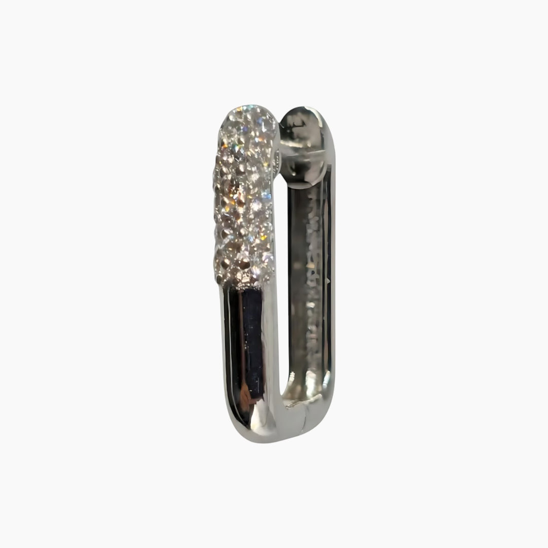 White gold earrings with white diamonds