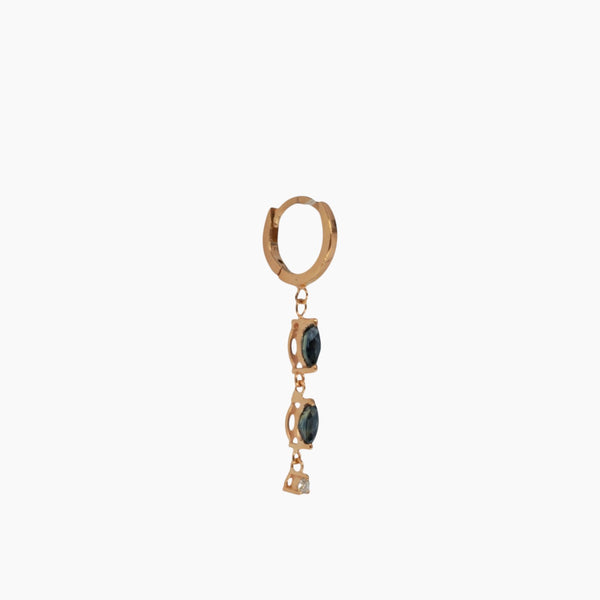 Rose Gold with White Diamonds and Blue Sapphire