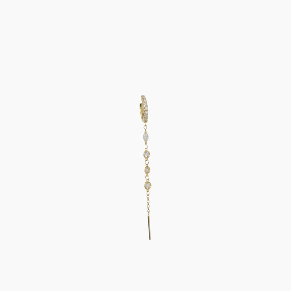 Yellow Gold Chain Drop with White Diamonds