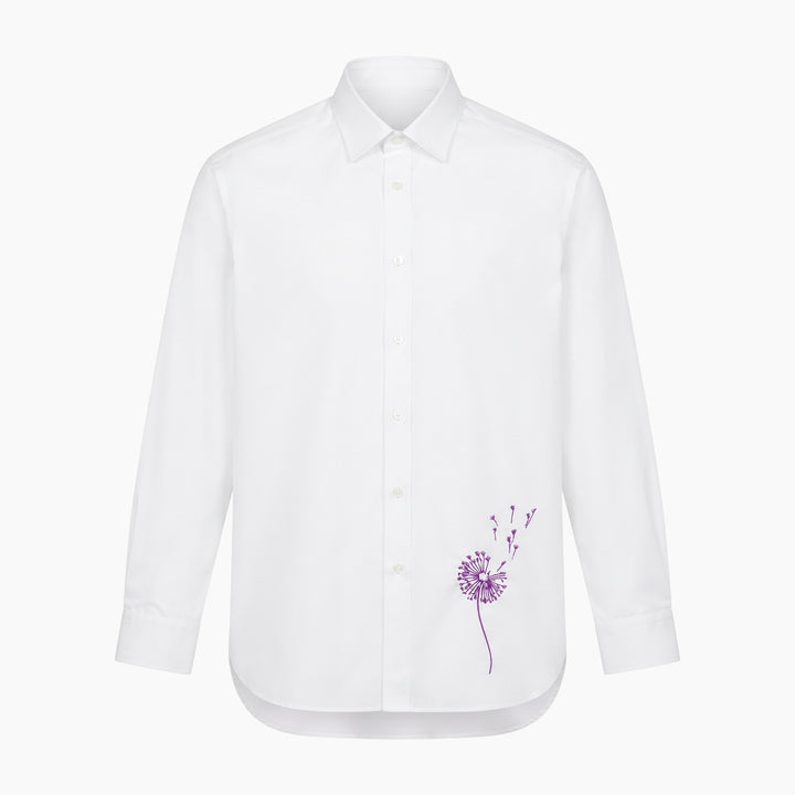 StitcheZ Delicate Dandelions White Shirt
