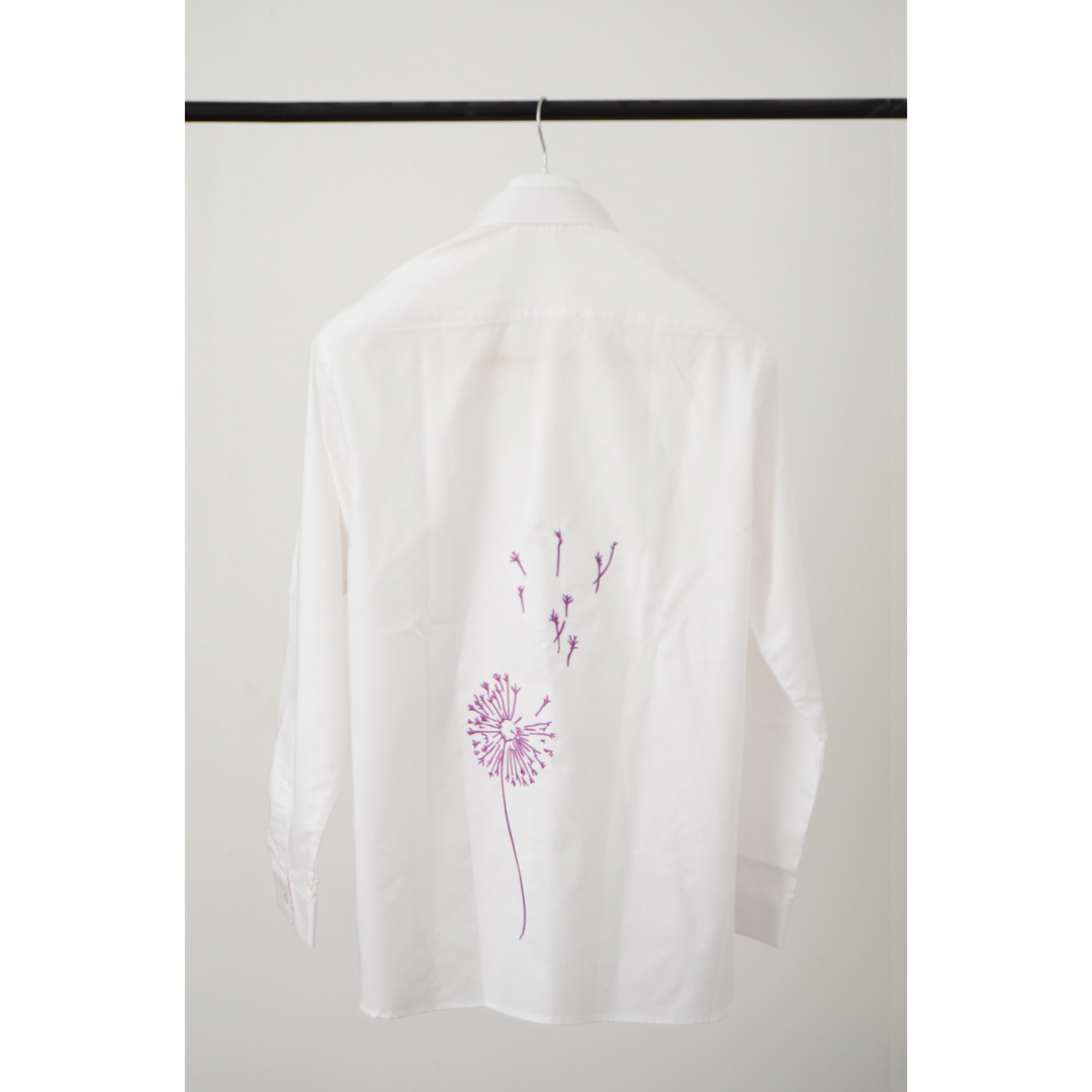 StitcheZ Delicate Dandelions White Shirt