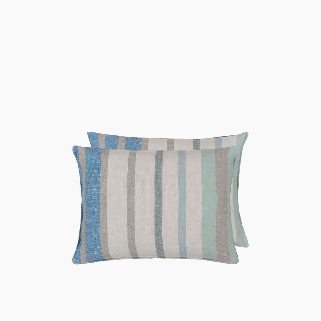 Designers Guild Brera Corso Aqua Linen Cushion - HUNA