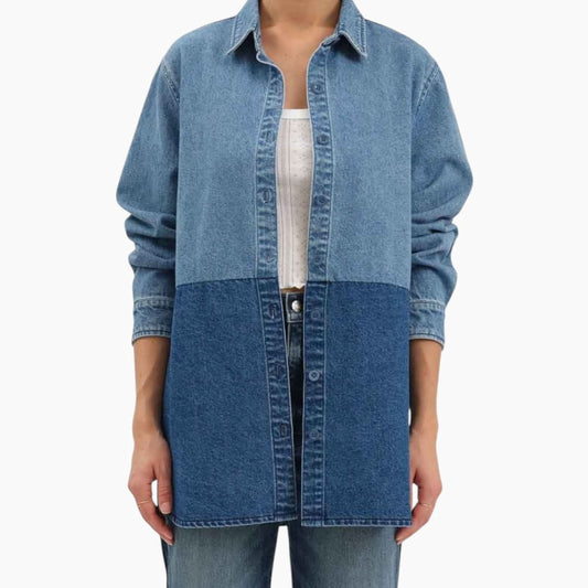 Daze Double Time Denim Shirt In 2 Tone