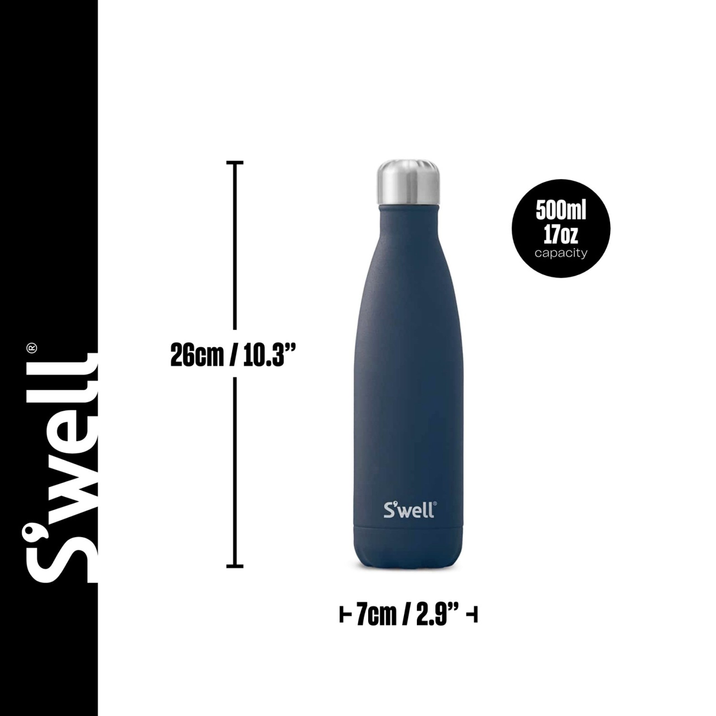 S'Well 500 ml Azurite insulated stainless-steel water bottle