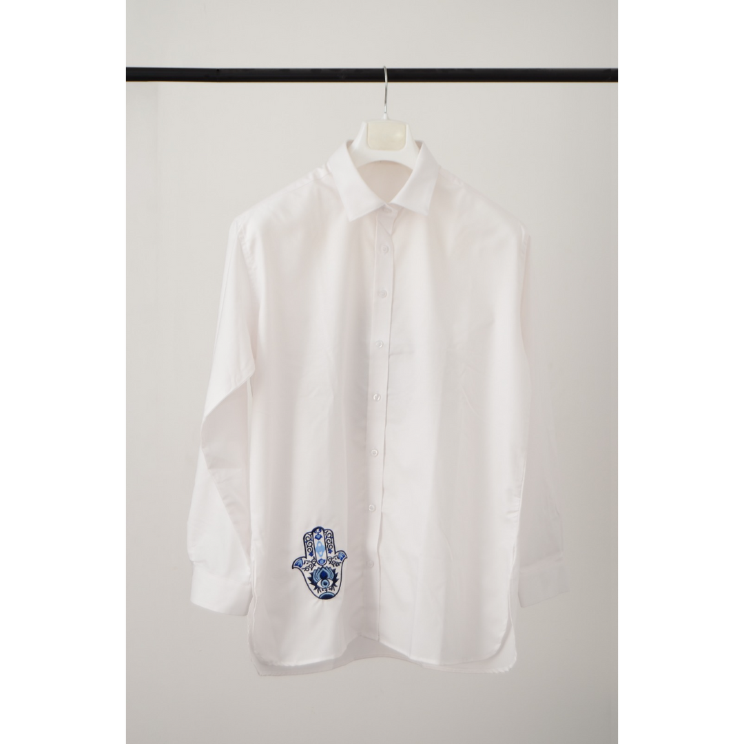 StitcheZ Feathers &amp; Florals White Shirt