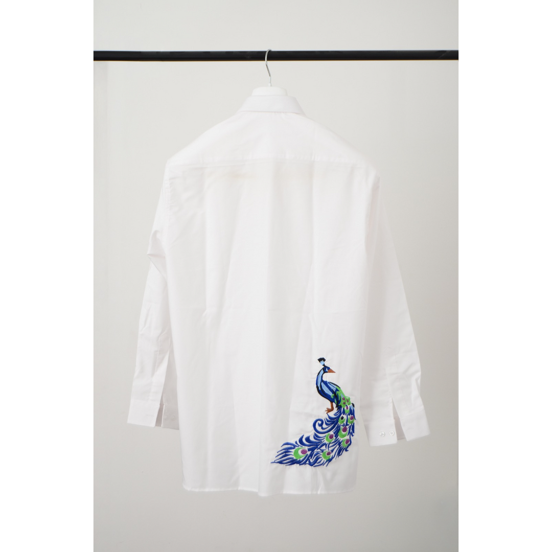 StitcheZ Feathers &amp; Florals White Shirt