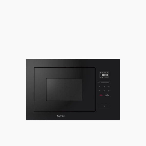 ميكروويف مدمج أسود سعة 30 لترًا، 900 واط، شواية 1000 واط