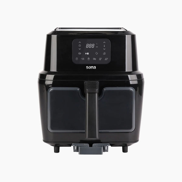 مقلاة هوائية سوداء 9 برامج طهي سوداء 8 لتر، 1700 واط