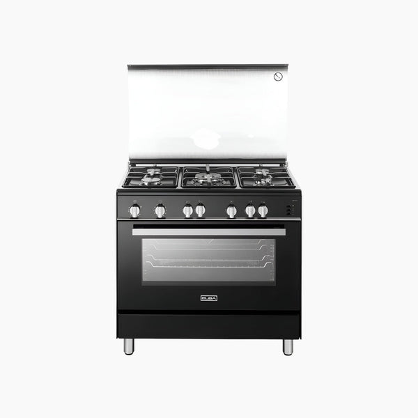 Gas Cooker Design Cast Iron Pan Supports 5 Gas Burners Full Safety 90 Cm