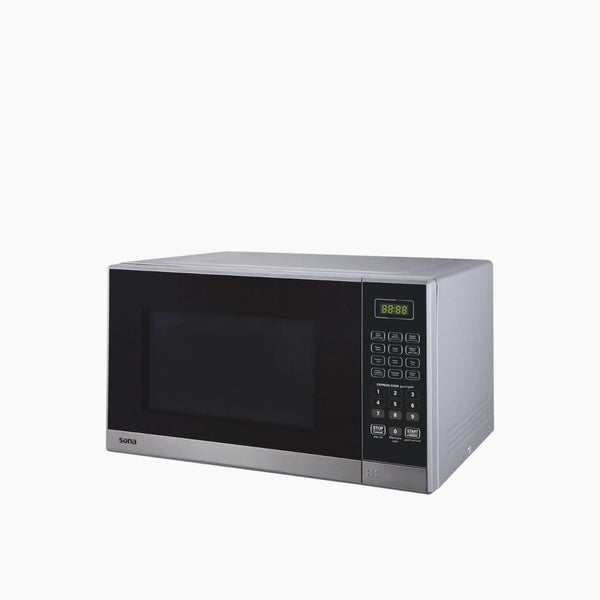 فرن ميكروويف فضي مع 6 قوائم طهي أوتوماتيكية سعة 38 لترًا، 1000 واط