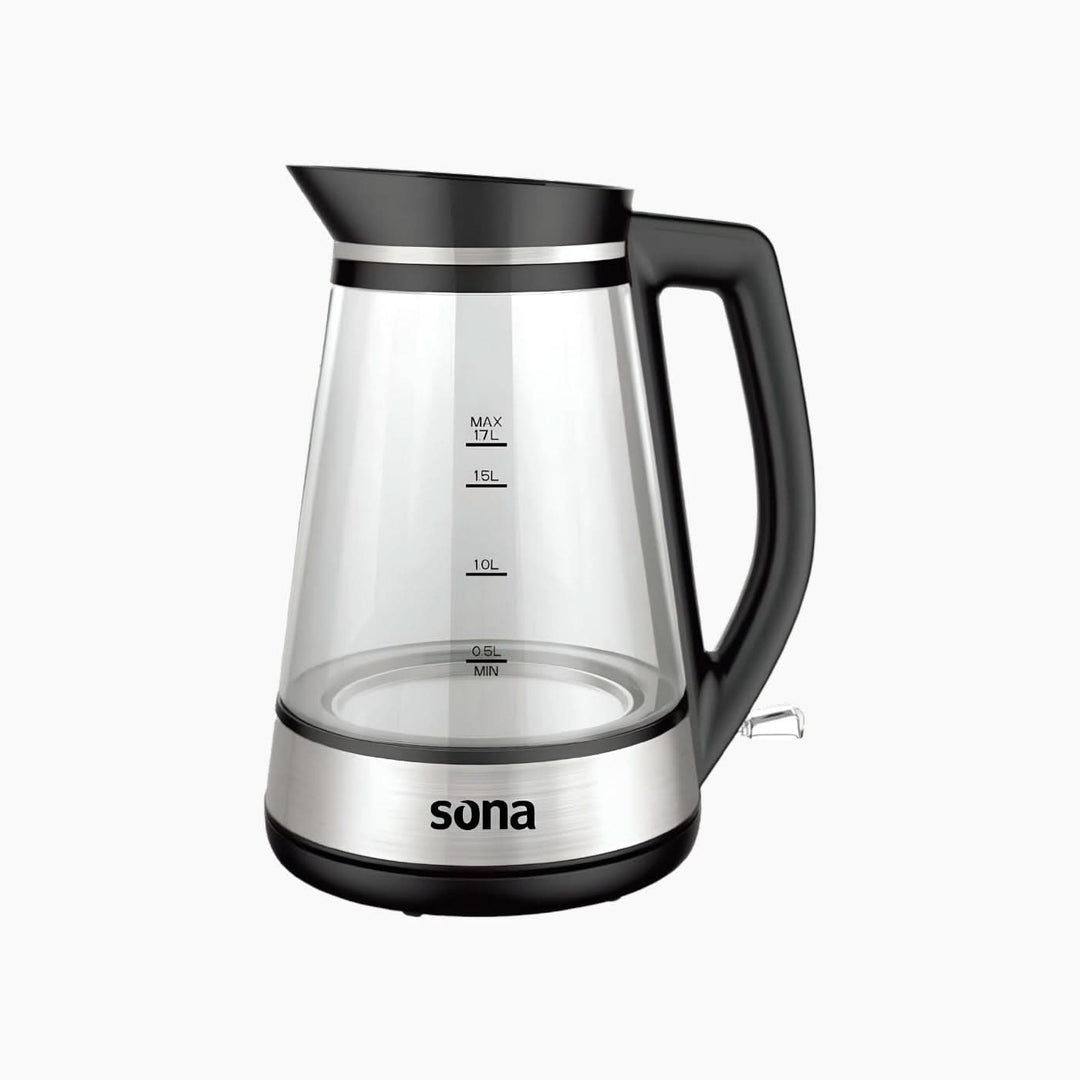 Sona Glass and Stainless Steel Kettle