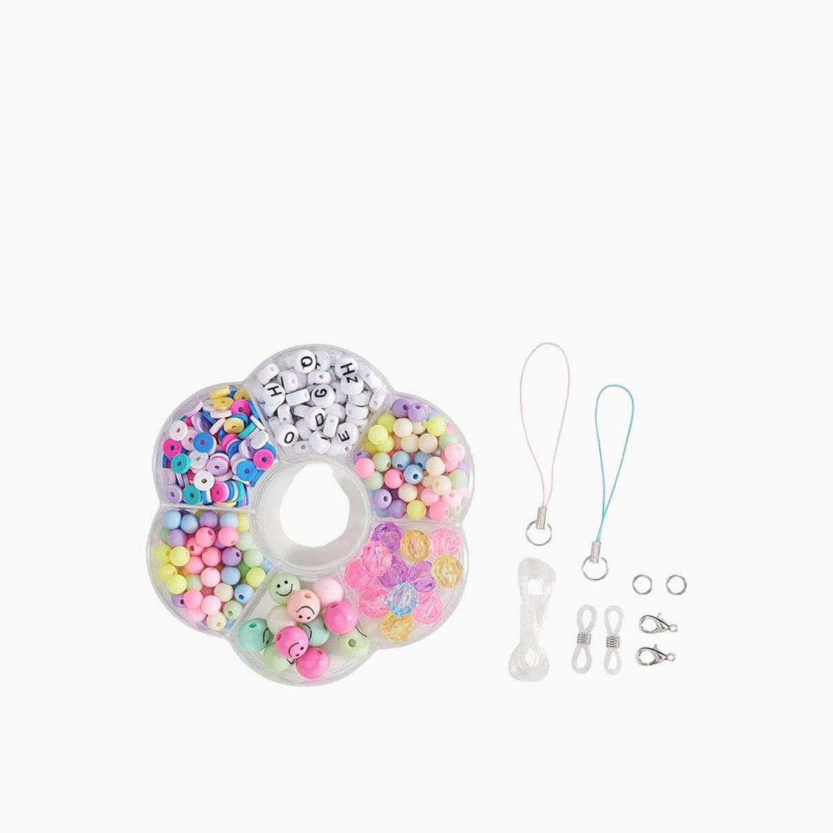 Folia Phone Charms Set with rainbow smile beads