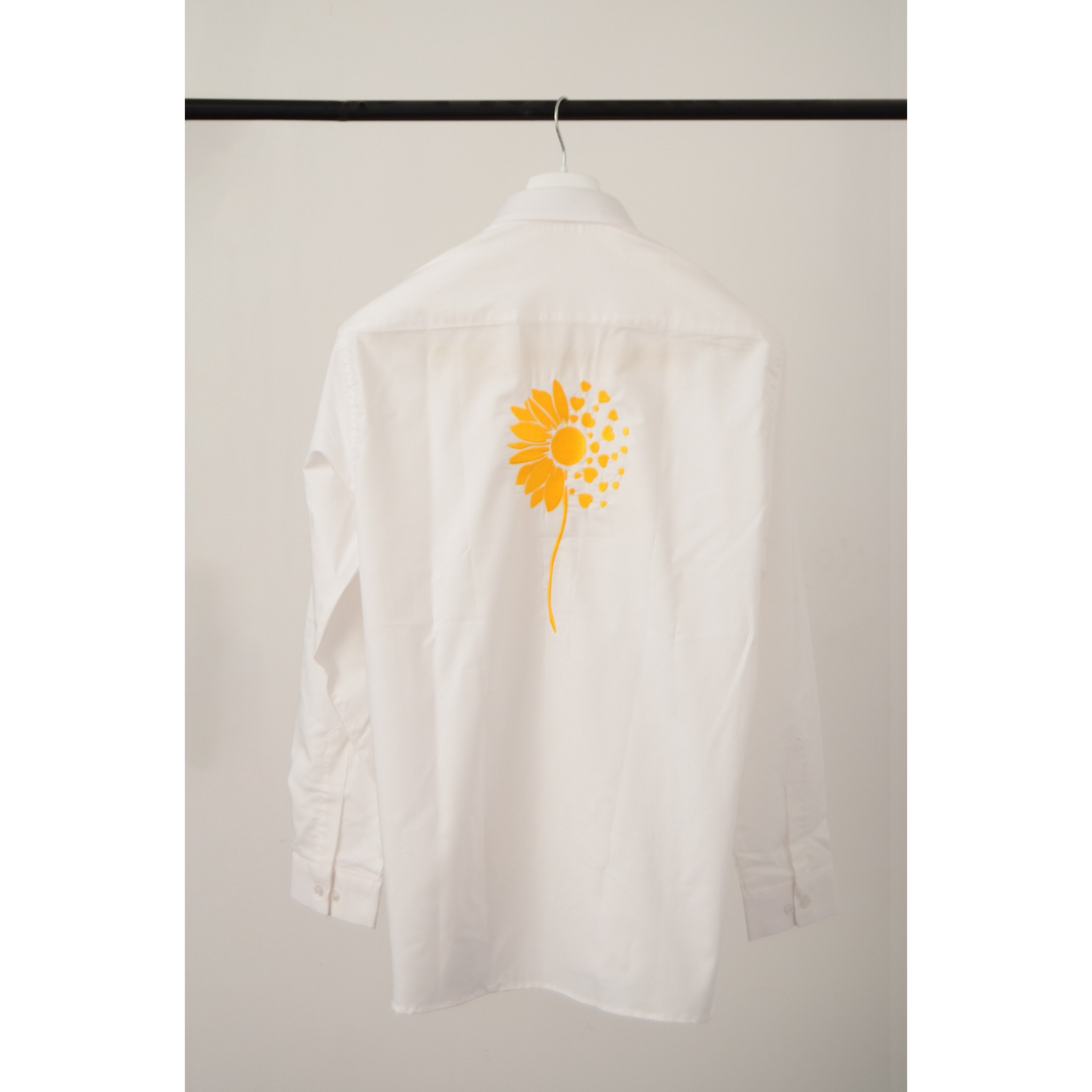 StitcheZ Golden Bloom White Shirt