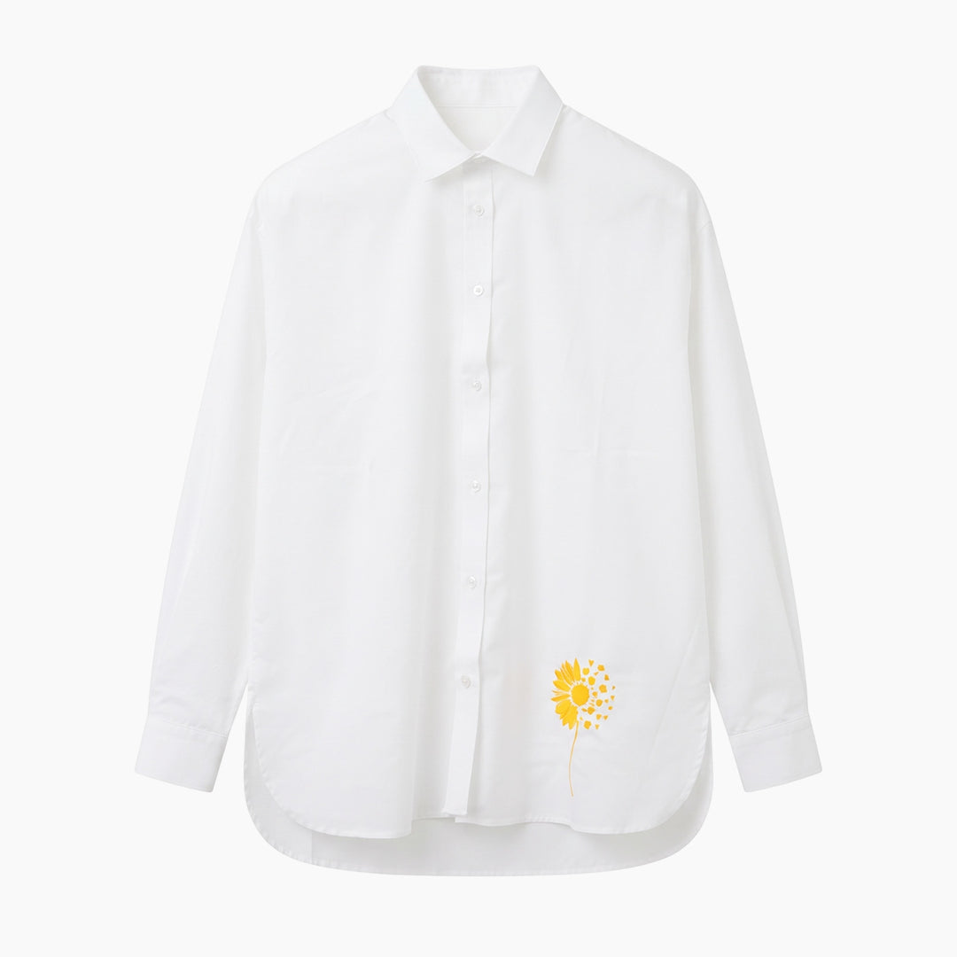 StitcheZ Golden Bloom White Shirt
