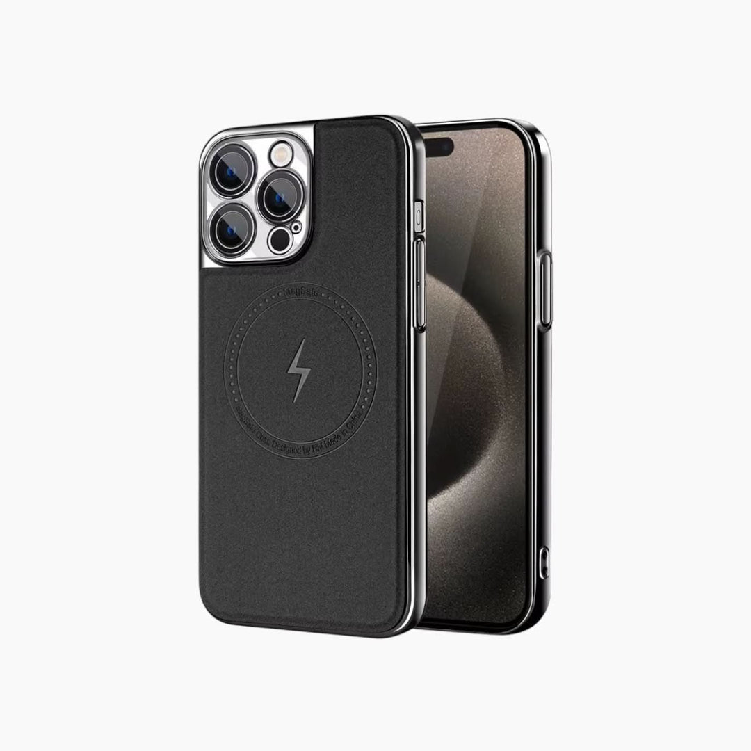 Catchy Jo iPhone Plated Adhesive Magnetic Leather Case