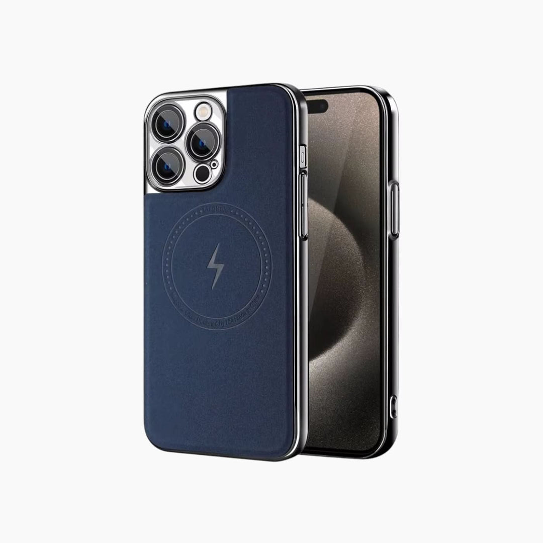 Catchy Jo iPhone Plated Adhesive Magnetic Leather Case