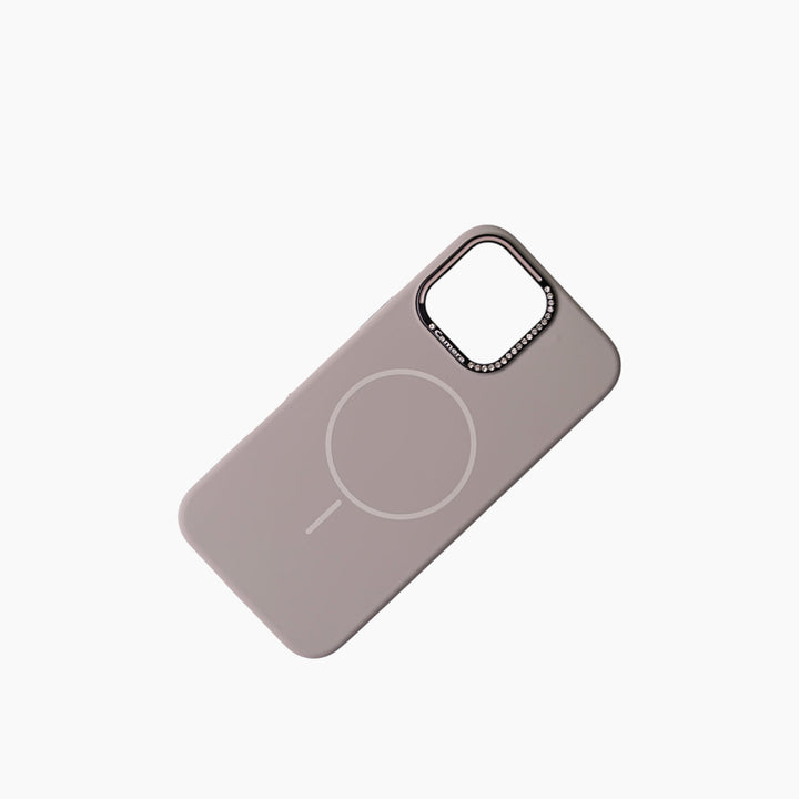 C.JO iPhone Series 15+16 Silicone MagSafe Case With Diamond Camera Frame