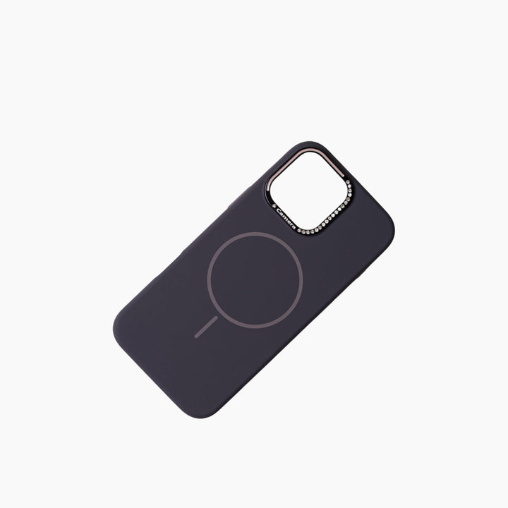 C.JO iPhone Series 15+16 Silicone MagSafe Case With Diamond Camera Frame