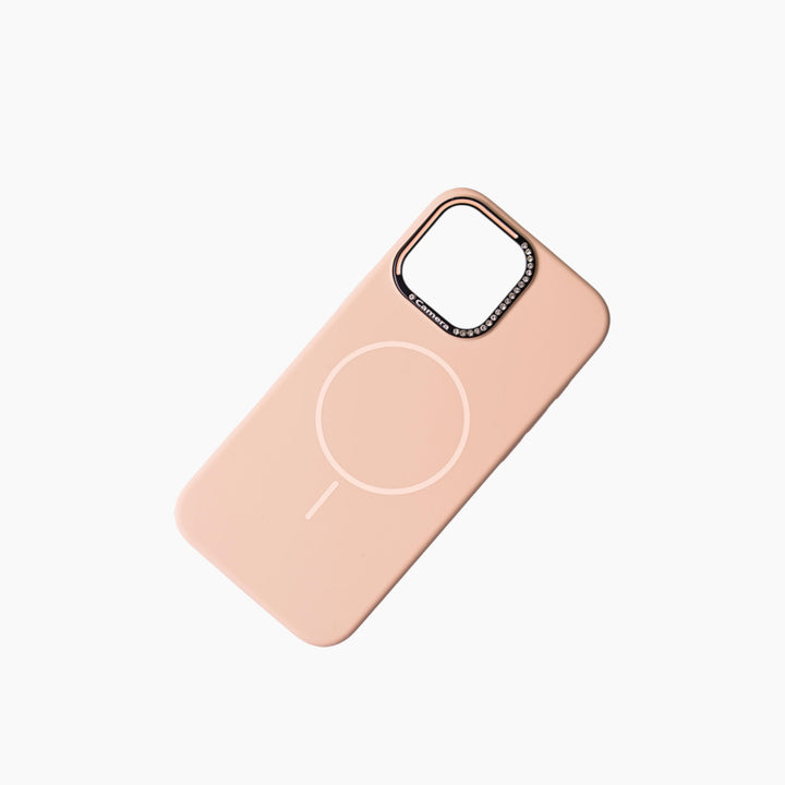 C.JO iPhone Series 15+16 Silicone MagSafe Case With Diamond Camera Frame