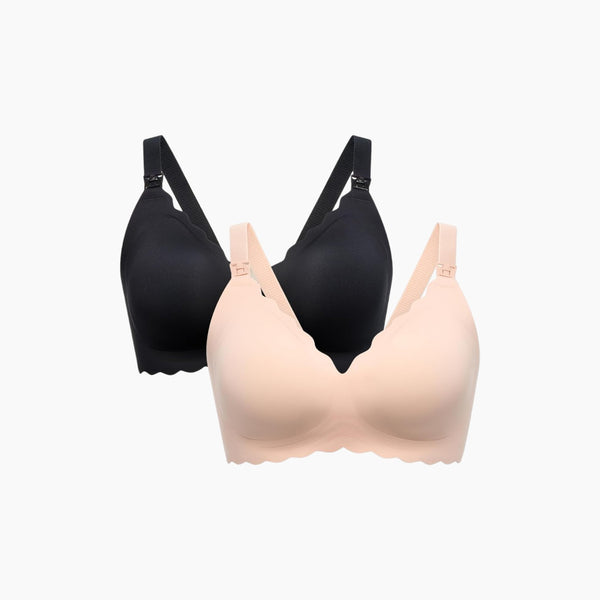 Momcozy Seamless Support Floral Nursing Bra with Jelly Strip