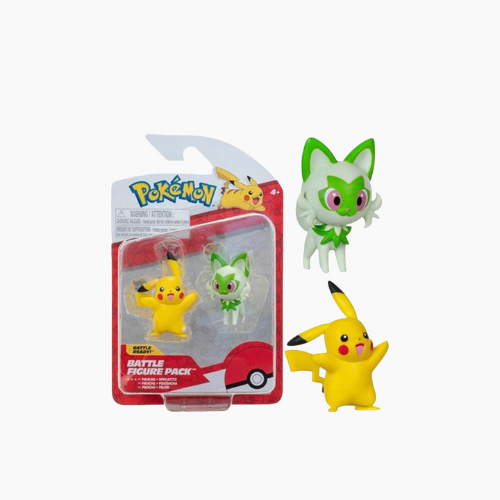 Jazwares Pokemon Battle Figures Generation Ix 2 Pack- Sprigatito &amp; Pikachu - 11,43 X 6,35 X 17,78 Cm
