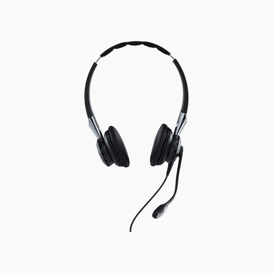 سماعة رأس Jabra Biz 2400 II Duo USB مزودة بميكروفون عازل للضوضاء، وتقنية بلوتوث، ومعتمدة من مايكروسوفت تيمز