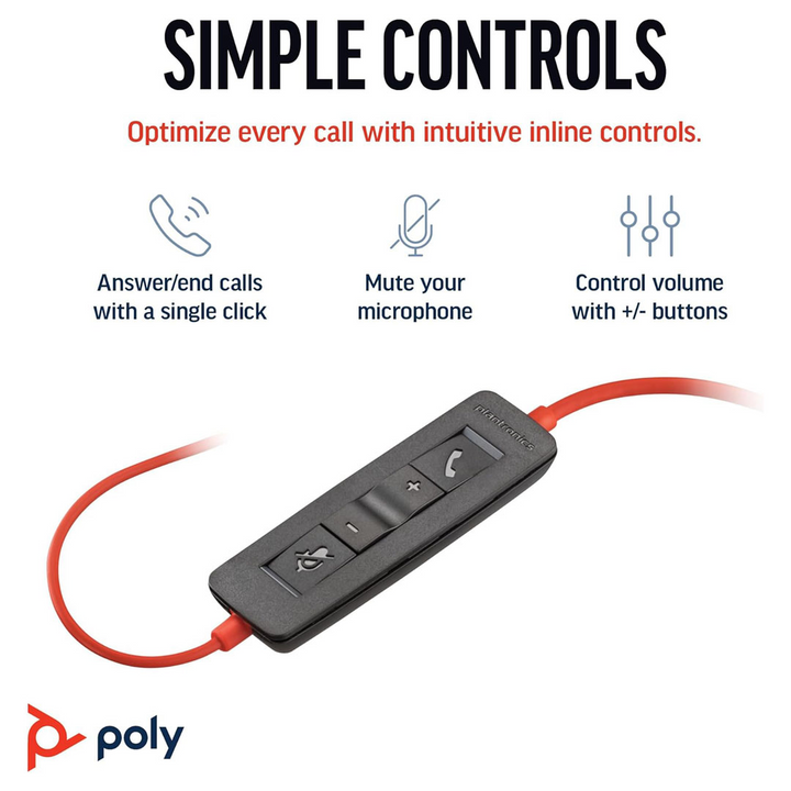Poly Blackwire 3220 Wired Headset