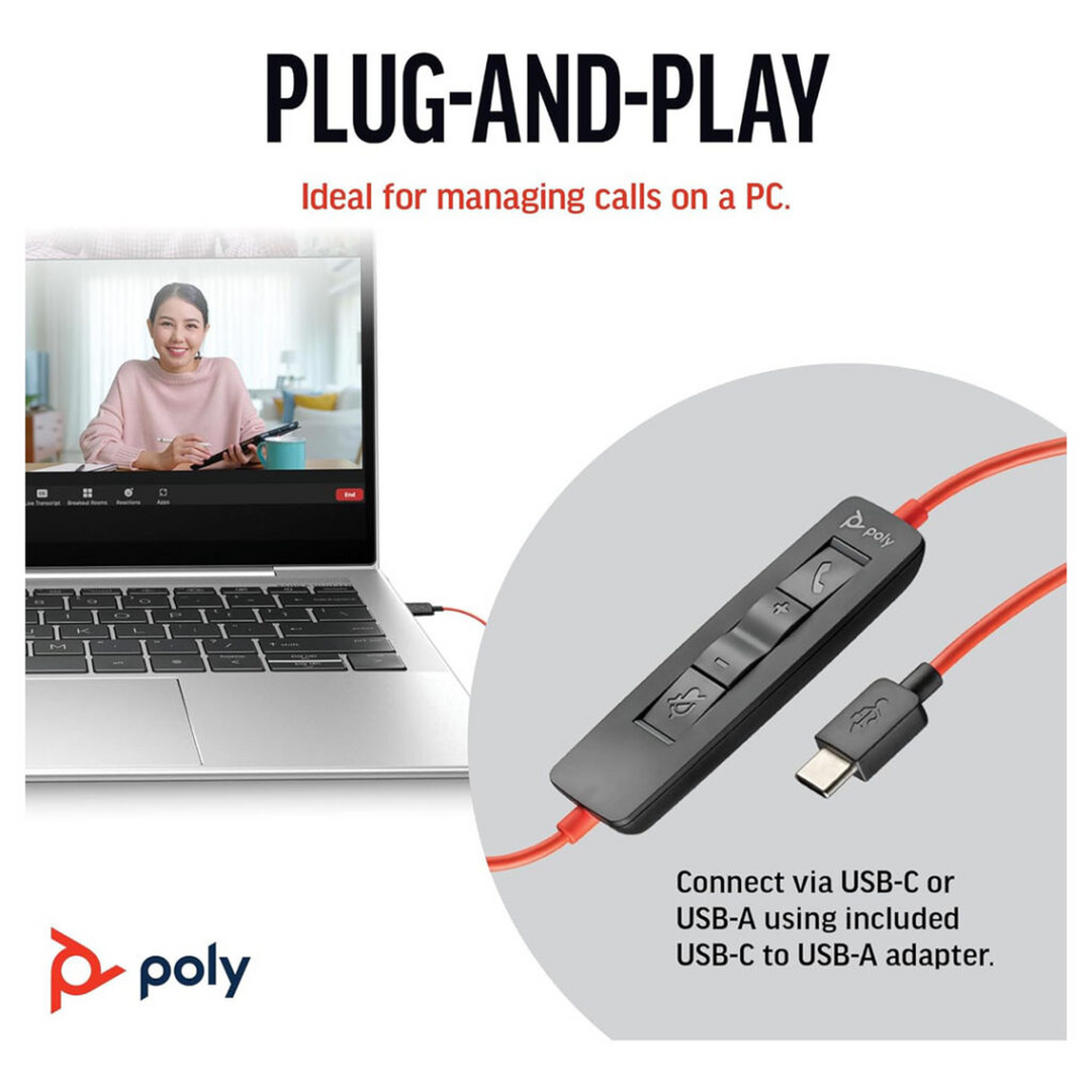 Poly Blackwire 3220 Wired Headset