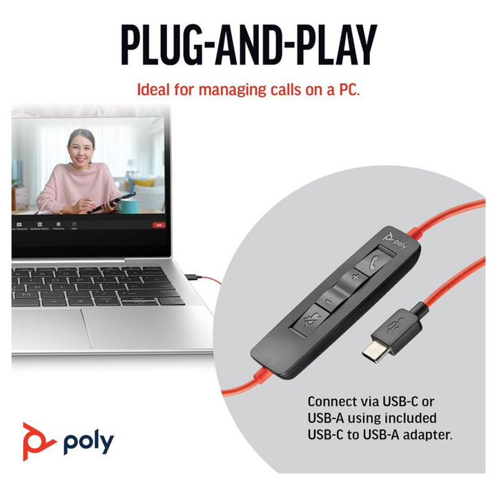 Poly Blackwire 3220 Wired Headset